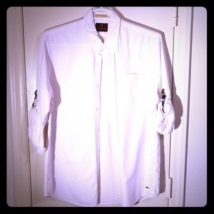 Scotch and Soda dress shirt with sleeve suspenders